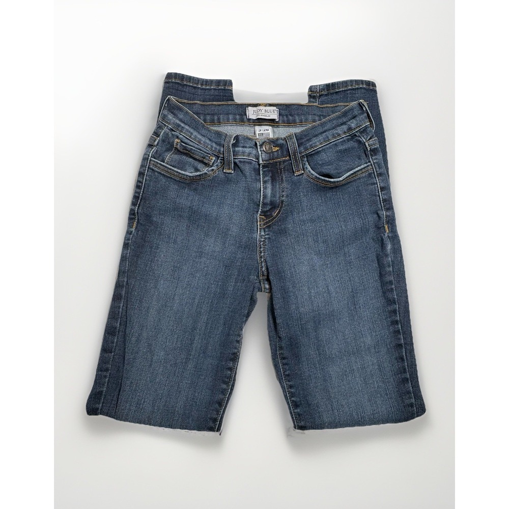 Judy Blue Los Angeles Medium Wash Ankle Skinny Blue Jeans 3/26 USA Made Stretch